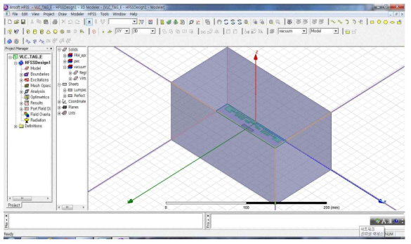 Folded-Dipole 안테나의 Radiation Boundary를 포함하는 3D Drawing