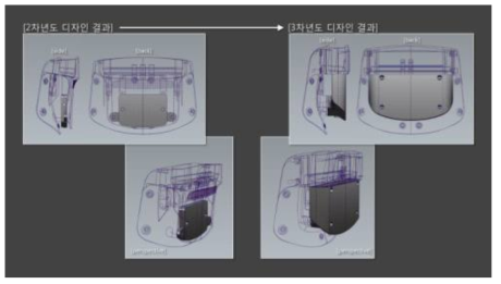 상위 제어기 하우징 디자인 개선 전(좌), 개선 후(우)