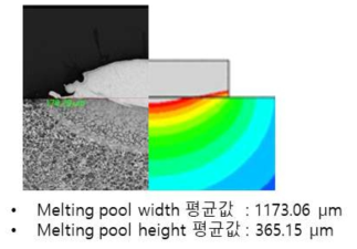 FEM해석결과 및 실험결과 단면 형상 비교