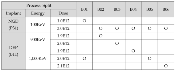 Process Split 조건 (N- Guardring, Avalanche Region)