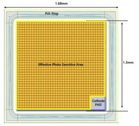 Si-SPAD 어레이 Main Chip Layout Design Top view