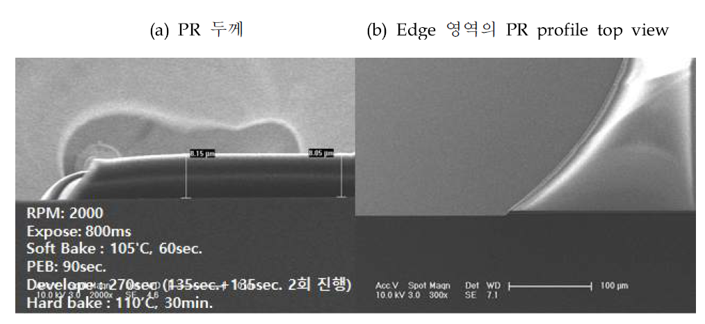 PR masking 단위 실험 wafer 단면도 SEM 이미지-3