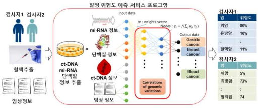 혈액 기반 질병 위험도 예측 알고리즘 활용 서비스의 기본 개념도