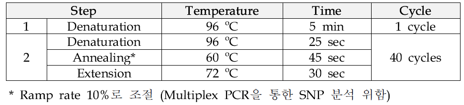 2nd PCR condition