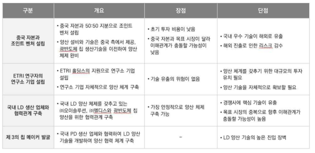 광 반도체칩 양산을 위한 파트너십 체결 방안