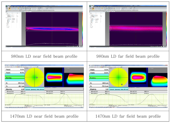 980nm, 1470nm LD 빔 프로파일