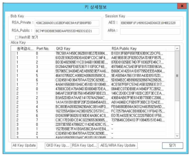 원격감시제어 프로그램에서 제공하는 키 정보