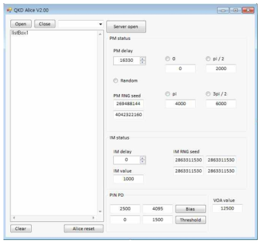 양자암호시스템 송신부 GUI 프로그램