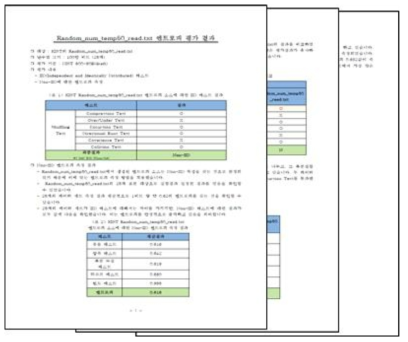 KIST 난수 엔트로피 특성 평가서