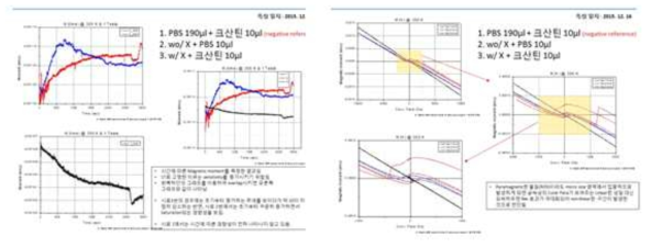 크산틴 옥시다제응 이용한 상자성 물질에 대한 자성 분석 결과