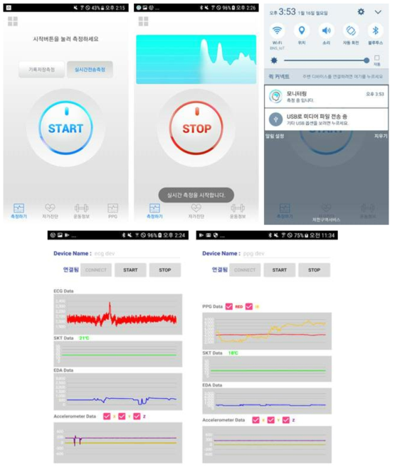 개발된 모바일 단말 어플리케이션