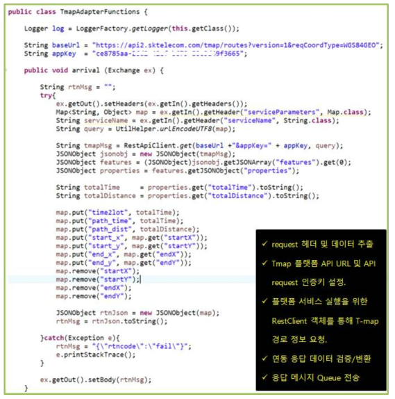 Cloud Platform Adaptor (Tmap)의 일부 기능 구현 예시