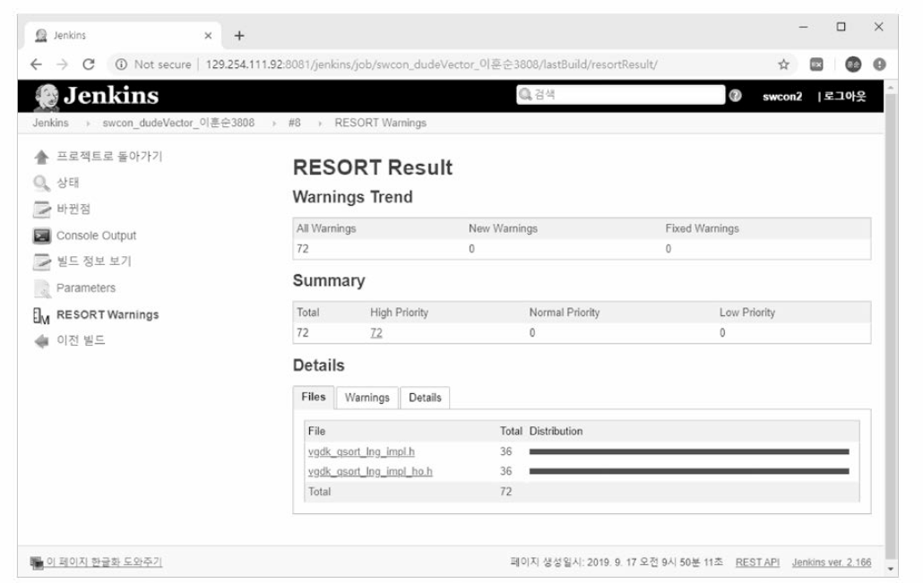 정적 분석 도구인 RESORT를 활용한 개발한 코드 정적 분석