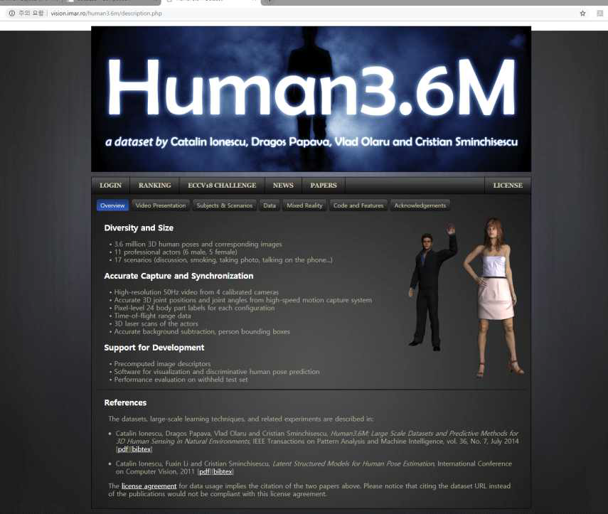 데이터세트 대표 홈페이지 화면