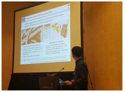 Heungseop Ahn (Hanyang University, Korea) presenting the joint paper “Radio Equipment Directive - A novel Software Reconfiguration Framework”