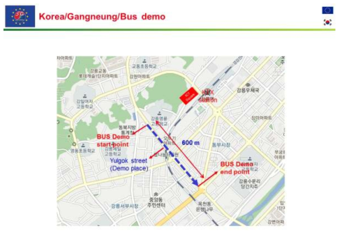 Bus demo location in Gangneung