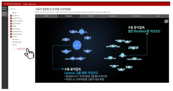 사용자 맞춤형 프로파일링 GUI 화면