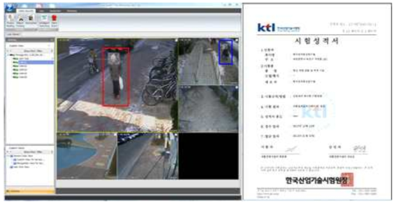 ETRI 다중CCTV 추적 기술 및 성능검증(KTL 시험검증서)