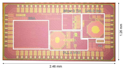 MICS RF 트랜시버 칩 사진