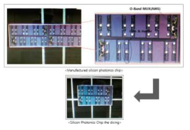제작된 실리콘 포토닉스 칩