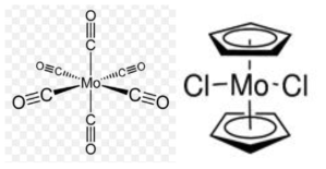 사용된 Mo precursor (a) Mo(Co)6, (b) MoCp2Cl2 (Bis(cyclopentadienyl)molybdenum(IV) dichloride)