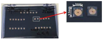 실리콘 기판에 반도체 공정으로 제작한 고주파 표면 코일 칩 크기