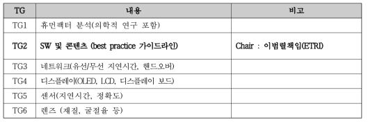 IEEE-SA WG P3079의 Task Group 구성