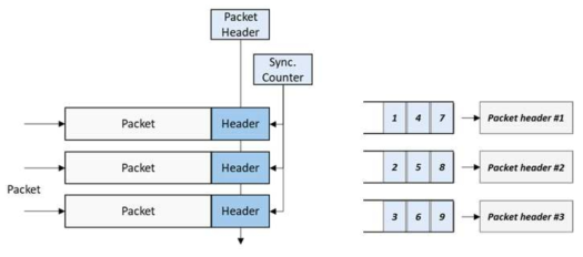 패킷 카운터 기반 동기화 블록 구조