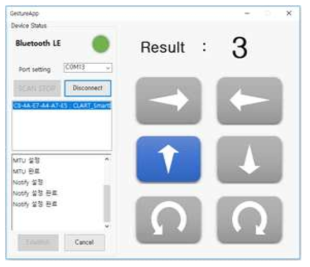 모션인식 스마트밴드 테스트 프로그램 GUI