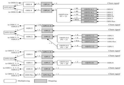 OTN Mutiplexing and mapping structures