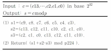 proposed fast reduction modulo p224