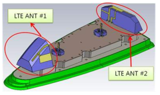 Internal Metalizing Type 의 2×2 MIMO LTE 안테나 형상도