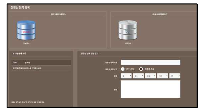 정합성 정책 등록 화면