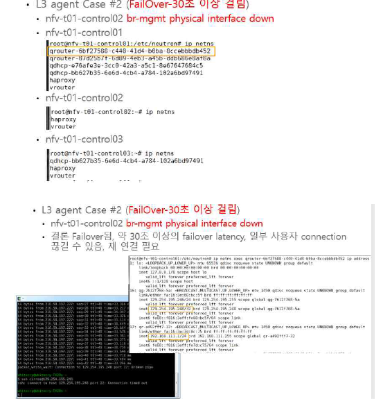 High-Availability L3 Fail-Over Case#2 시험결과