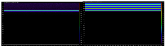 실험에 사용한 소리 채널의 Spectrogram