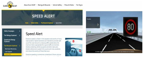 Euro NCAP 속도표지판 인식기능 요구 및 Daimler 속도표지판인식 기능