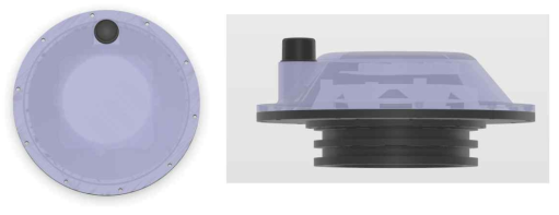 시작품 방수하우징 플랜지 및 엔드캡 설계형상