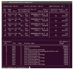 nvidia-smi를 통한 GPU의 상태 와 GPU 별 로드된 프로그램 관리