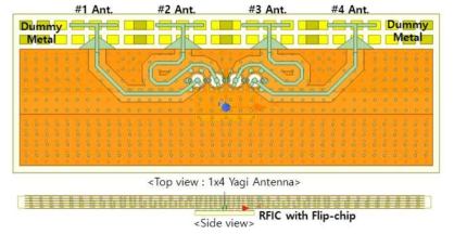 1 x 4 Yagi 안테나 설계 도면