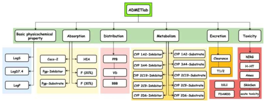 ADMETlab 분석 방법 리스트