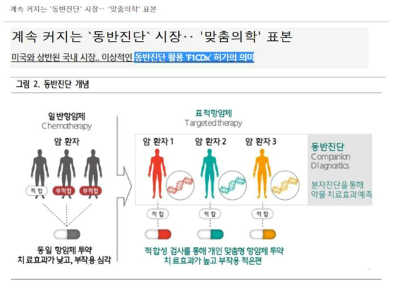 동반진단 바이오마커 미국 식약처 허가 예시