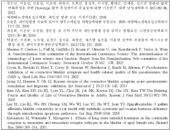 배뇨기능-19. 참고문헌 보충