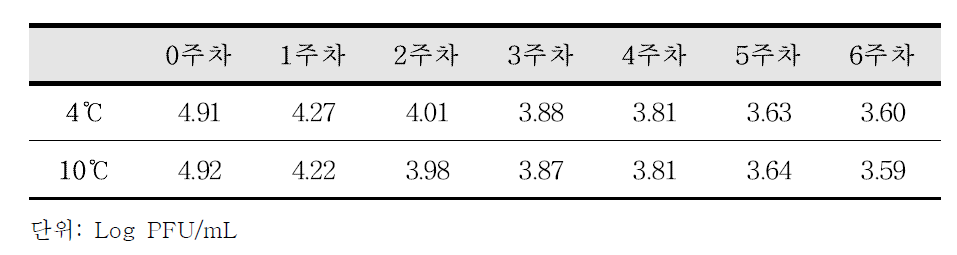 배추김치 온도별 생존성 평가