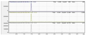 판토텐산 표준품 크로마토그램