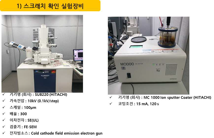 Scratch verification test equipment