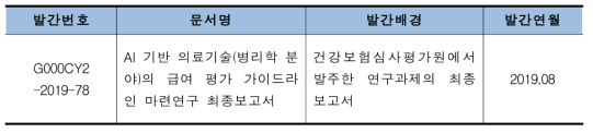 한국병리학회 발간 보고서