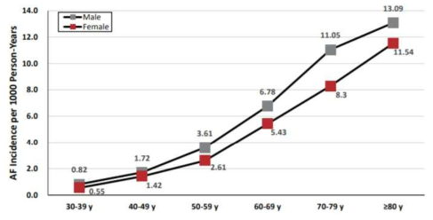 연령대별 심방세동 발생 현황