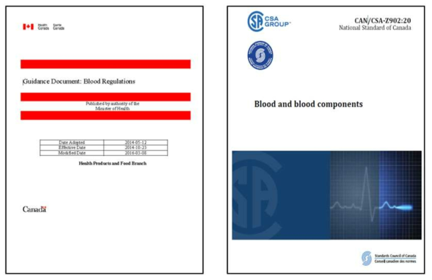 Blood Regulation과 혈액성분제제에 대한 National Standard