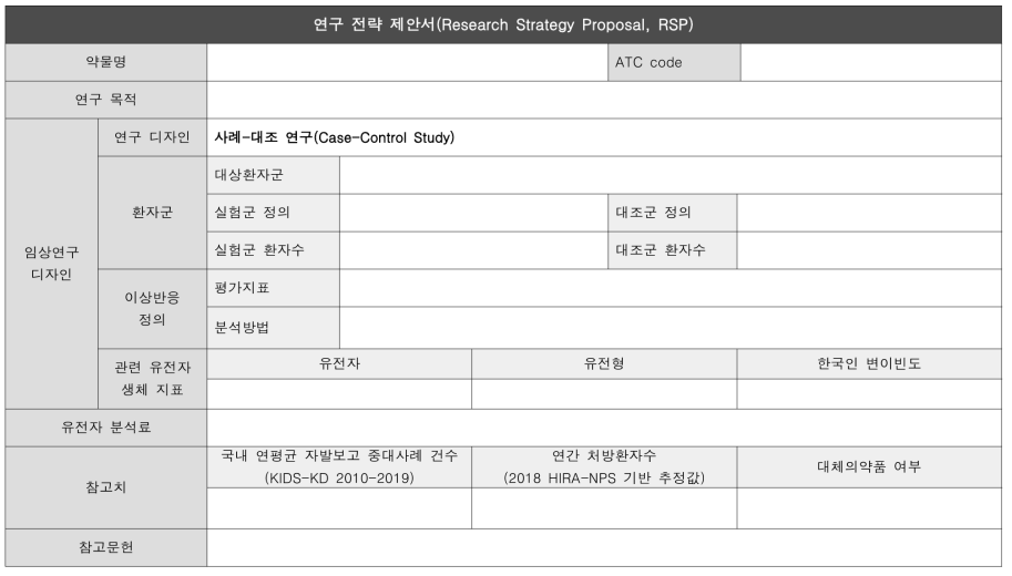 사례-대조 연구 연구전략제안서 양식
