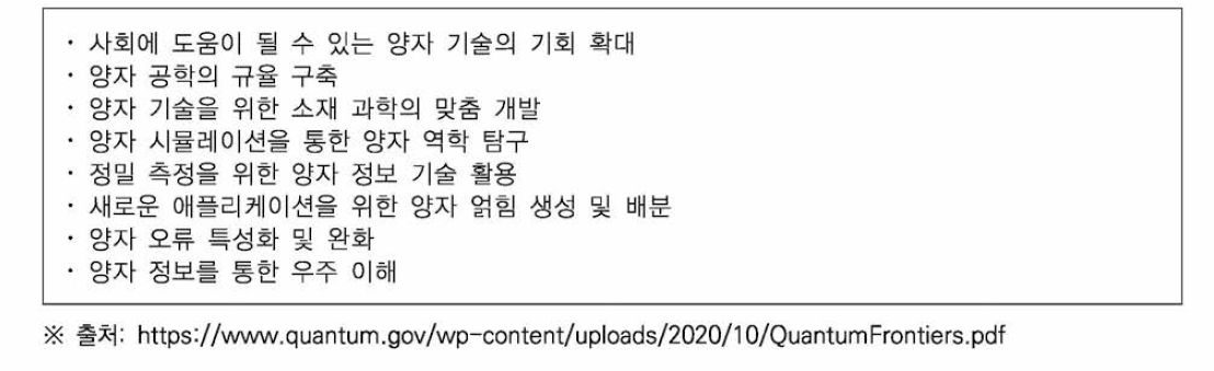 양자정보과학 분야의 8대 프런티어